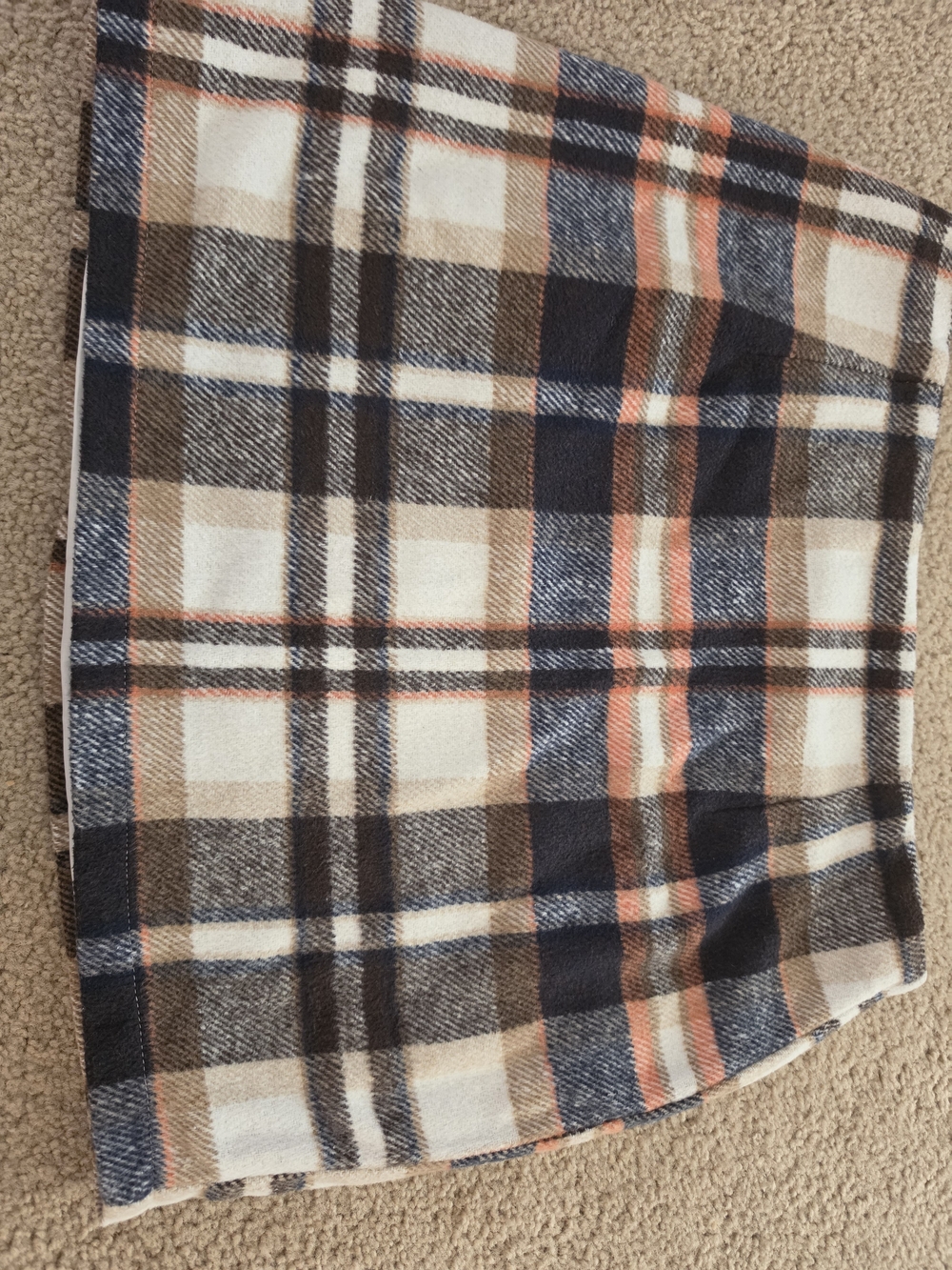 Plaid Mini Skirt in Cream, Navy & Brown